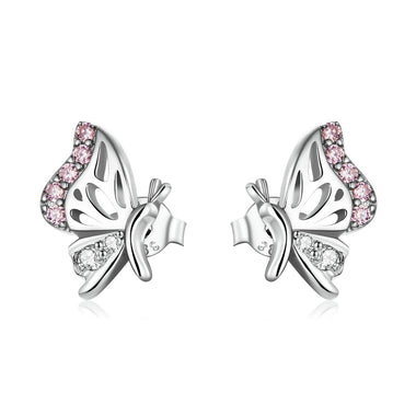 925 Sterling Silver Earrings with CZ in Pavé Setting