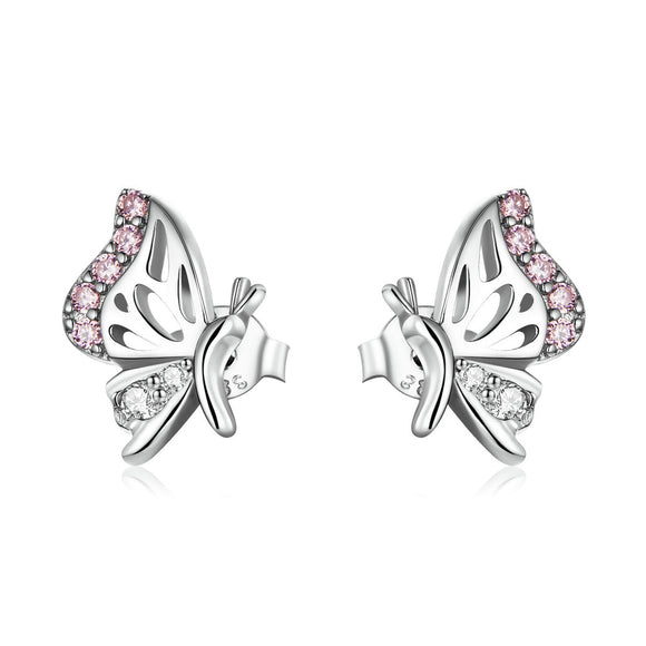 925 Sterling Silver Earrings with CZ in Pavé Setting