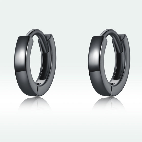 925 Sterling Silver & Plated Black Gold Earrings