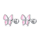 925 Sterling Silver Earrings with Enamel Process, 0.6cm, for Women-1