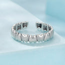 925 Sterling Silver Oxidized Silver Ring Women 0.42cm Width-3