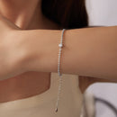 925 Sterling Silver Moissanite Bracelet 15+6cm with White Gold Plating for Women-5