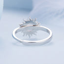 925 Sterling Silver Translucent Opal Platinum Plated Ring-4