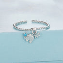 925 Sterling Silver Synthetic Turquoise Pendant 0.7x0.8cm for Women-3