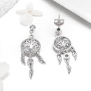 925 Sterling Silver Oxidized Pavé Setting CZ Earrings-5