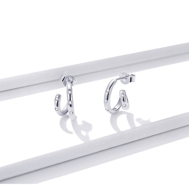 925 Sterling Silver Earrings with Pavé Setting CZ - 0