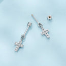 925 Sterling Silver White Gold Plated Pavé Setting CZ Earrings for Women-4
