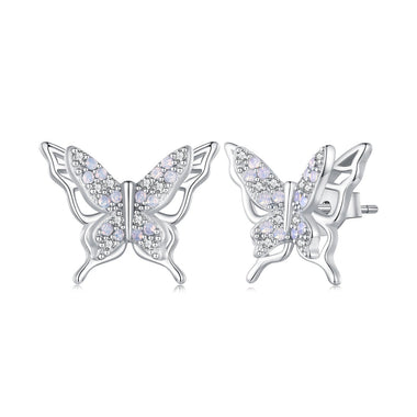 925 Sterling Silver Opal Nanometer Stone Earrings for Women - 0