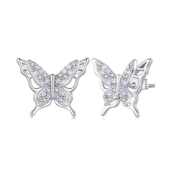 925 Sterling Silver Opal Nanometer Stone Earrings for Women