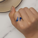 925 Sterling Silver Enamel Ring Size 9.0 for Women-7