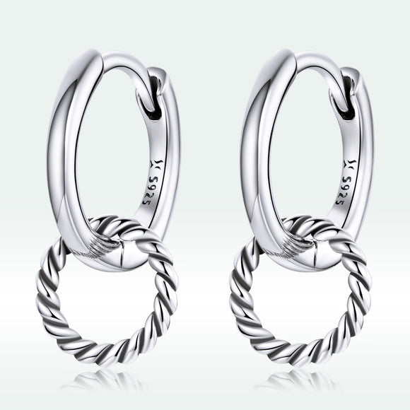 925 Sterling Silver & Oxidized Silver Earrings for Women