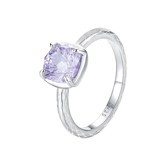 925 Sterling Silver Ring with Pavé Setting CZ, Size 6.0