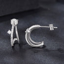 925 Sterling Silver Moissanite Earrings for Women - 1.4x0.5cm, Pavé Setting-6