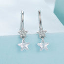 925 Sterling Silver Earrings with Pavé Setting CZ, White Gold Plating, 2.1*0.6cm, for Women-3