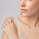 925 Sterling Silver Ring with Transparent Glass - Stylish E | 0.2cm Width for Women-8
