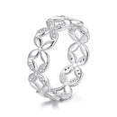 925 Sterling Silver White Gold Plated 0.6cm Ring Size 6 for Women-2