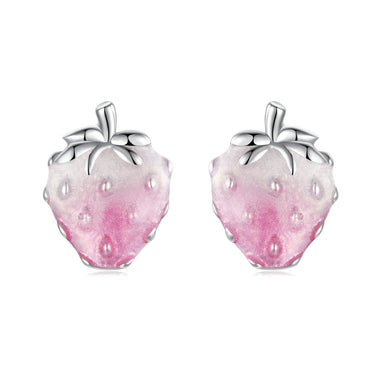 925 Sterling Silver White Gold Plated Enamel Earrings