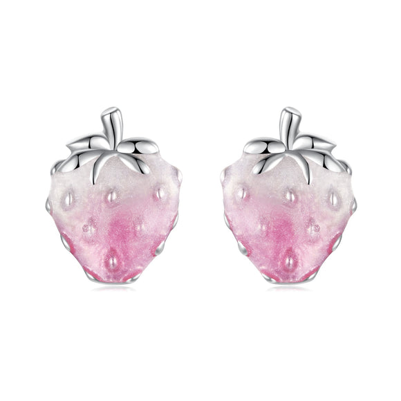 925 Sterling Silver White Gold Plated Enamel Earrings