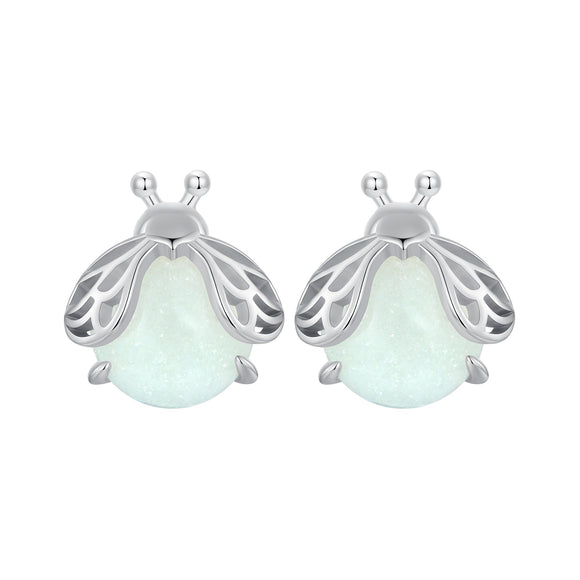 925 Sterling Silver Luminous Stone Earrings