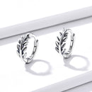 S925 Oxidized Silver Earrings 1.2*0.5cm for Women-2