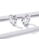 925 Sterling Silver Earrings with Pavé Setting CZ, 1.2*0.5cm, for Women-5