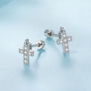 925 Sterling Silver White Gold Plated Pavé Setting CZ Earrings for Women-3