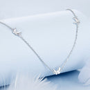 925 Sterling Silver Adjustable Necklace with White Gold Plating-3