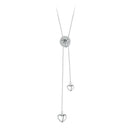 925 Sterling Silver 5mm Moissanite Necklace with Pavé Setting in White Gold, 450mm Length for Women-2
