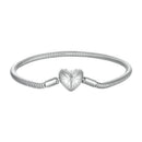 925 Sterling Silver + Pavé Setting White Gold Bracelet 17.0cm for Women-1