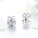 925 Sterling Silver Plated Platinum 0.6cm CZ Earrings-5