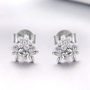 925 Sterling Silver Earrings with CZ in Pavé Setting, 0.6*0.7cm for Women-5