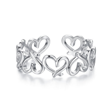 925 Sterling Silver and White Gold Plated Ring for Women