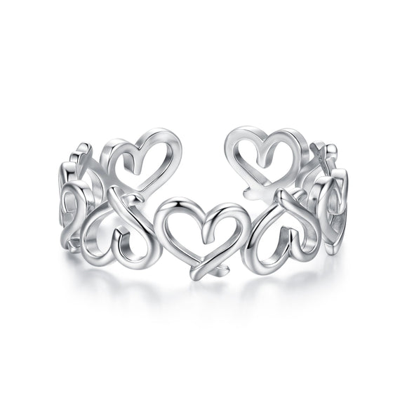 925 Sterling Silver and White Gold Plated Ring for Women