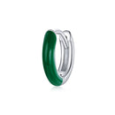 925 Sterling Silver Enamel Earrings 0.7cm for Women-2