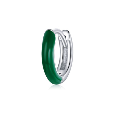 925 Sterling Silver Enamel Earrings 0.7cm for Women - 0