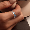 925 Sterling Silver Enamel Ring Size 6 for Women-9
