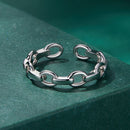925 Sterling Silver Platinum Plated 0.4cm Wide Ring-4