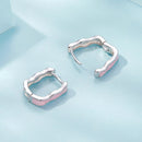 925 Sterling Silver Earrings with Enamel in White Gold Finish - 13*3mm for Women-7