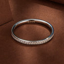925 Sterling Silver 1.0mm Moissanite Platinum Plated Ring Size 5 for Women-1