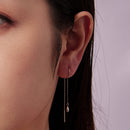 925 Sterling Silver Plated White Gold Water Droplet Earrings for Women-5