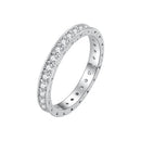 925 Sterling Silver S925 Pavé Setting CZ Ring for Women, Size 6.0, Width 2.6mm-2