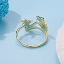 925 Sterling Silver Enamel Gold-Plated Ring for Women-6