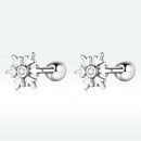 925 Sterling Silver Earrings with Pavé Setting and Oxidized Finish-4