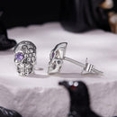 925 Sterling Silver Earrings with Oxidized Finish and CZ Stones-4