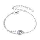 925 Sterling Silver Moissanite Bracelet with Pavé Setting 15+6cm for Women-1