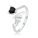 925 Sterling Silver Oxidized Pavé Setting CZ Ring-1