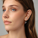 925 Sterling Silver Earrings with White Gold Plating and CZ-7