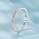 925 Sterling Silver Oxidized 0.18cm Wide Pavé Setting CZ Ring for Women - Size 6.0-2