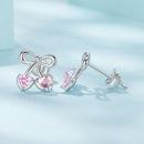 925 Sterling Silver Earrings with Pavé Setting CZ and Transparent Glass for Women-4