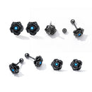 925 Sterling Silver Earrings with Turquoise and Black Gold Finish-3